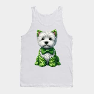 Clover West Highland White Terrier Dog St Patricks Day Tank Top